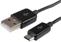 USB to Micro USB Plug Black Charge and Sync Cable - 1m - C-USB-MI-BL