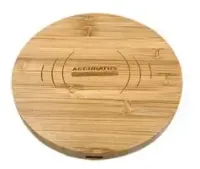 Charge 100 10W Wireless QI Fast Induction Charger, Bamboo. - BAM-CHARGE100-10W